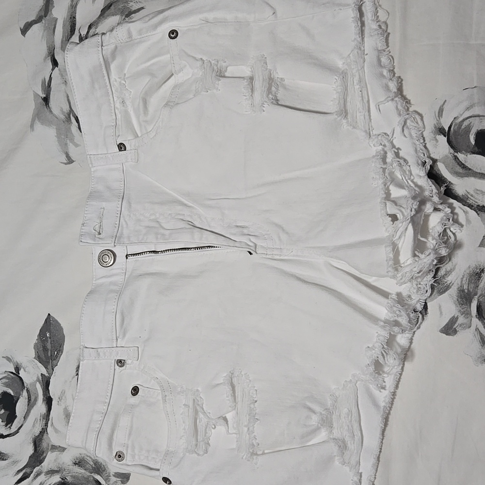 White jean shorts